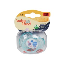 پستانک النا شب تاب ارتودنسی طرح بادکنک سایز1 قاب کریستالی مدل 486 بی بی لند 